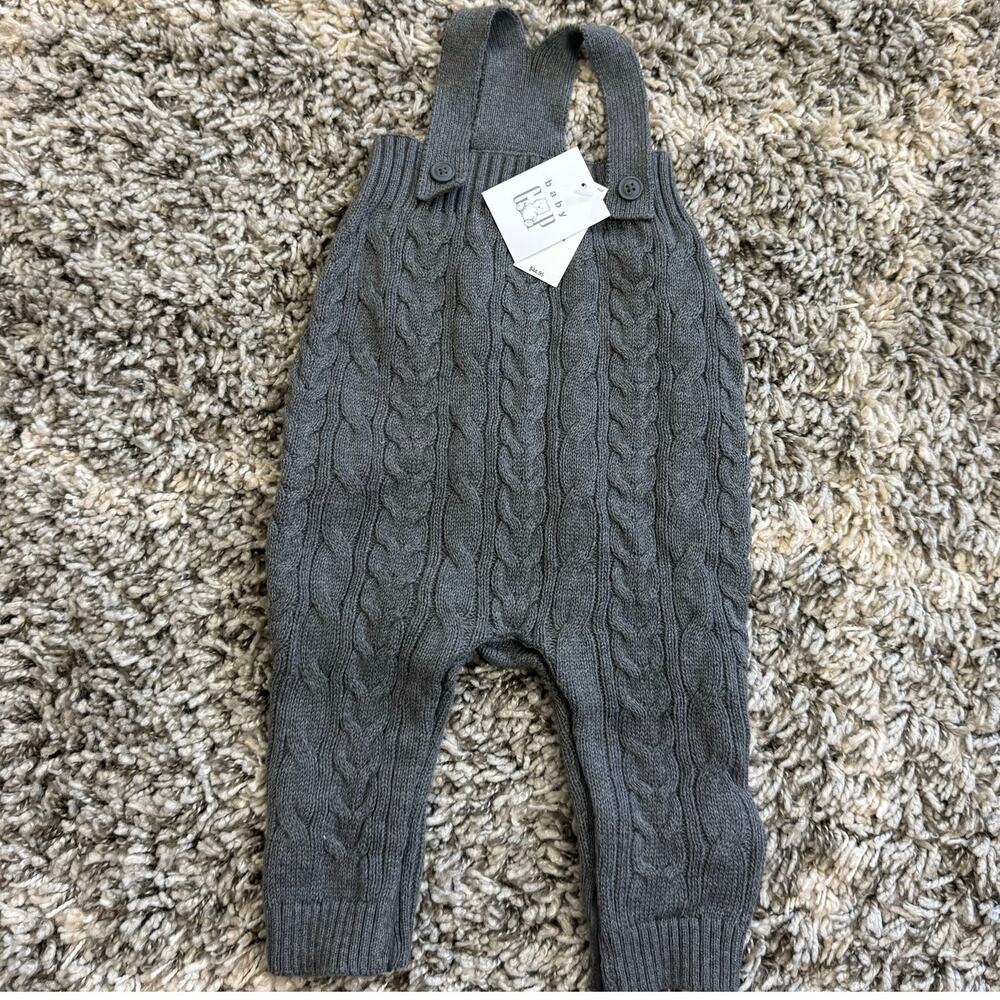 NWT Baby Gap Cable Knit Sweater Overalls Romper 3-6 Months